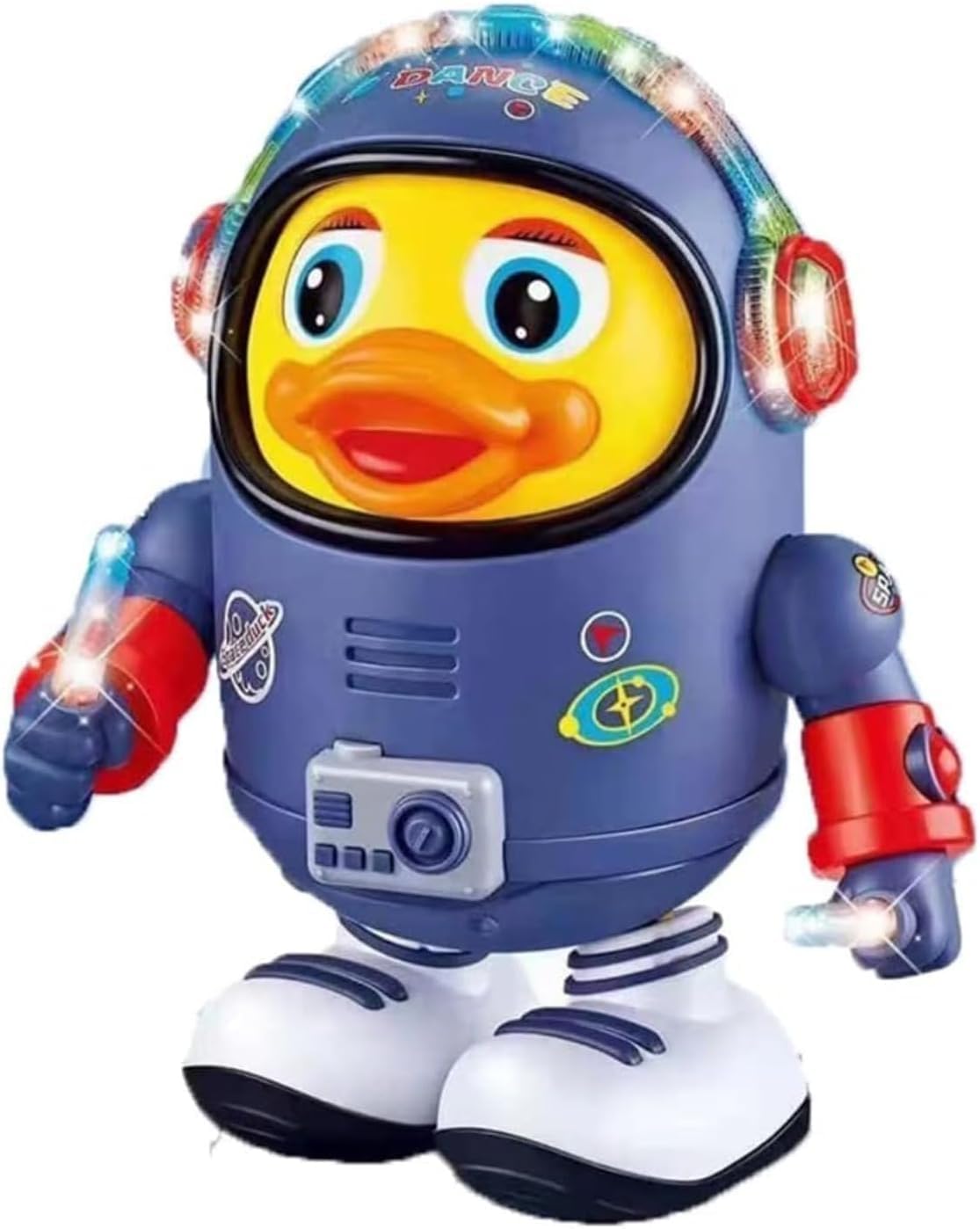 Dancing Astronaut Duck Toy with Music & LED Lights, Musical Baby Toys for Toddlers 1 2 3 Years Old, Light-Up Space Duck Walking Toy for Kids, Interactive Educational Gift for Boys & Girls