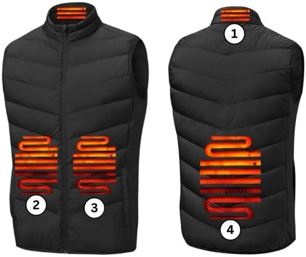 Heated Vest for Women and Men Heated Gilet with 4 Heating Pads